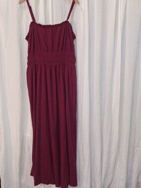 LOFT Plum Textured Maxi Dress
